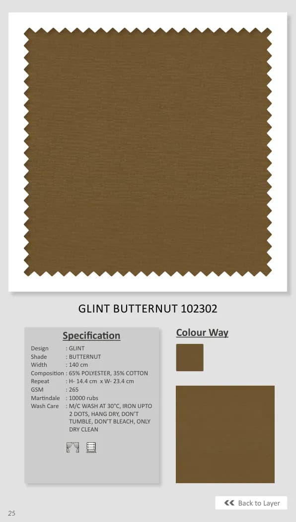Elegant Glint Butternut Plain Fabric - 102302