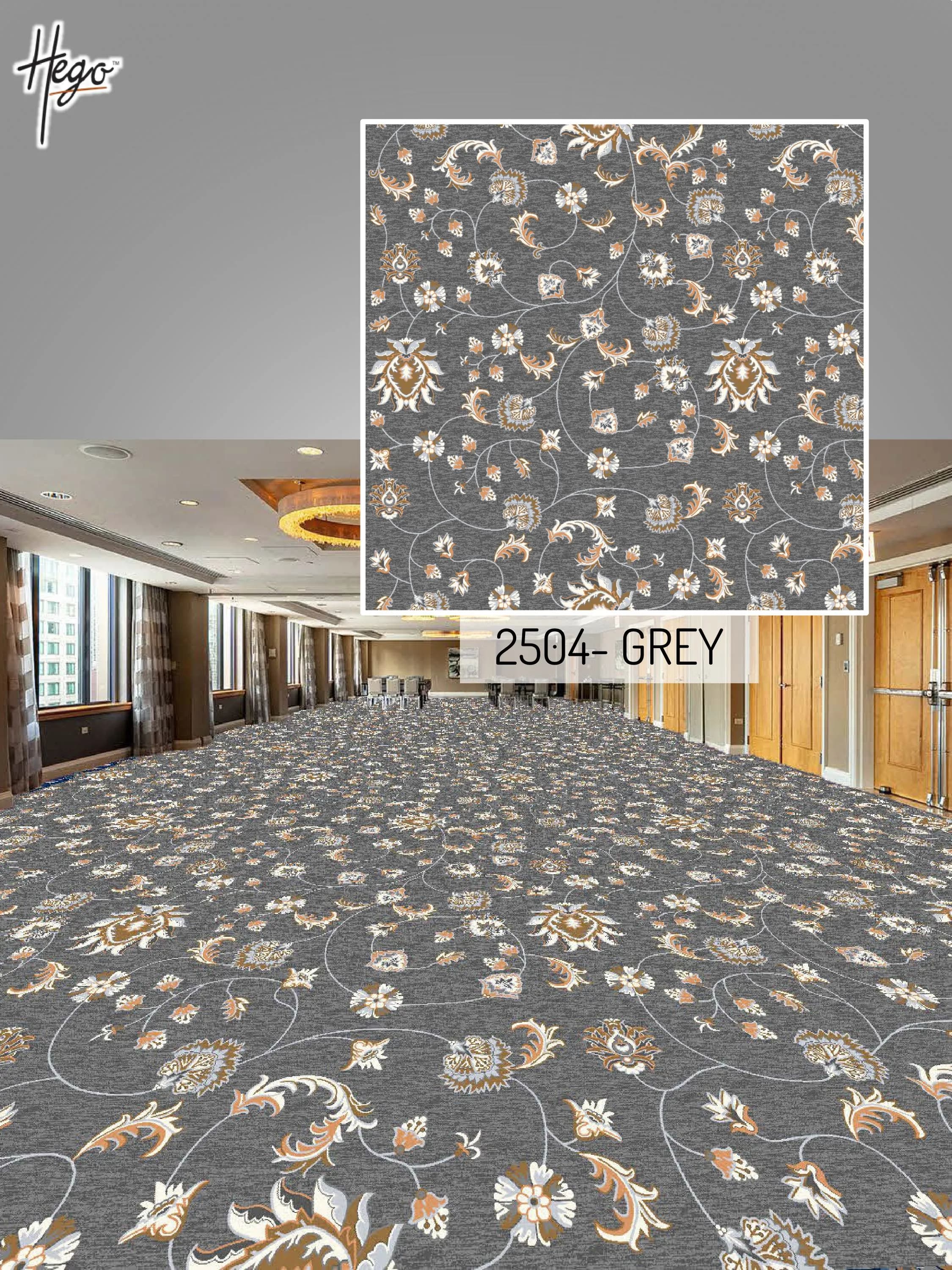 2504- GREY Flora Carpet Roll