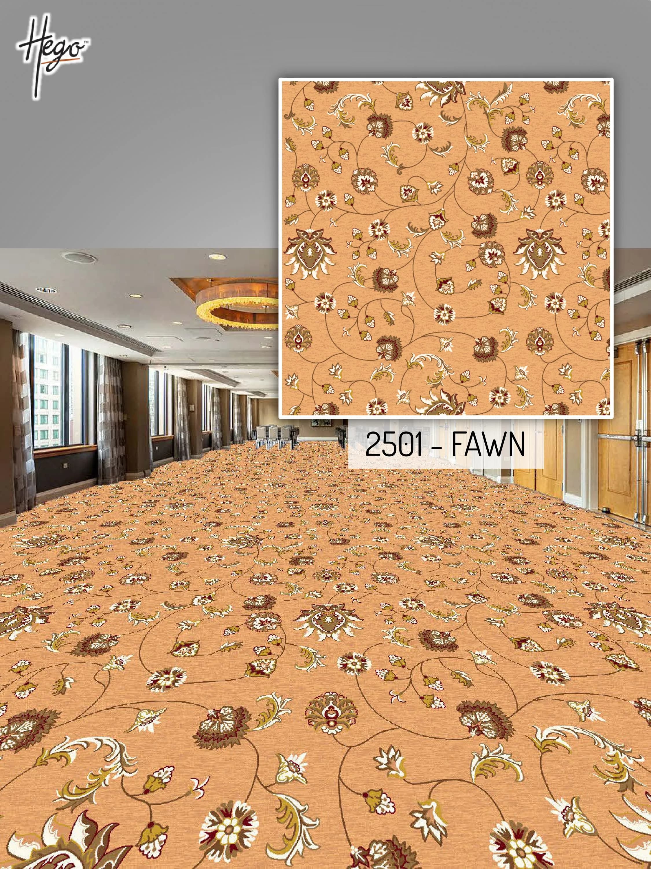 2501 - Fawn Flora Carpet Roll - Elegant & Durable