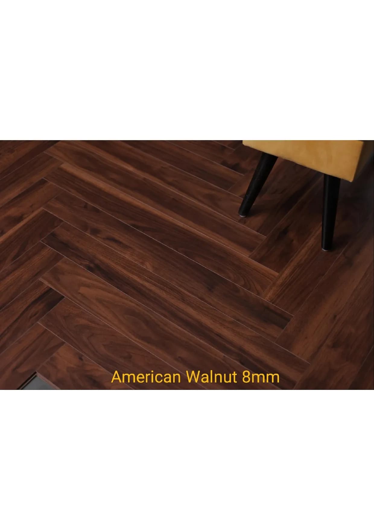 American Walnut 8mm Krraft Herringbone Laminate Wooden Flooring