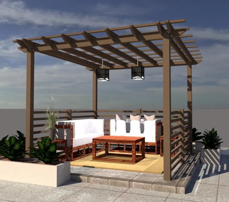 Modern Pergola 3D-15 | Stylish Outdoor Structure for Gardens