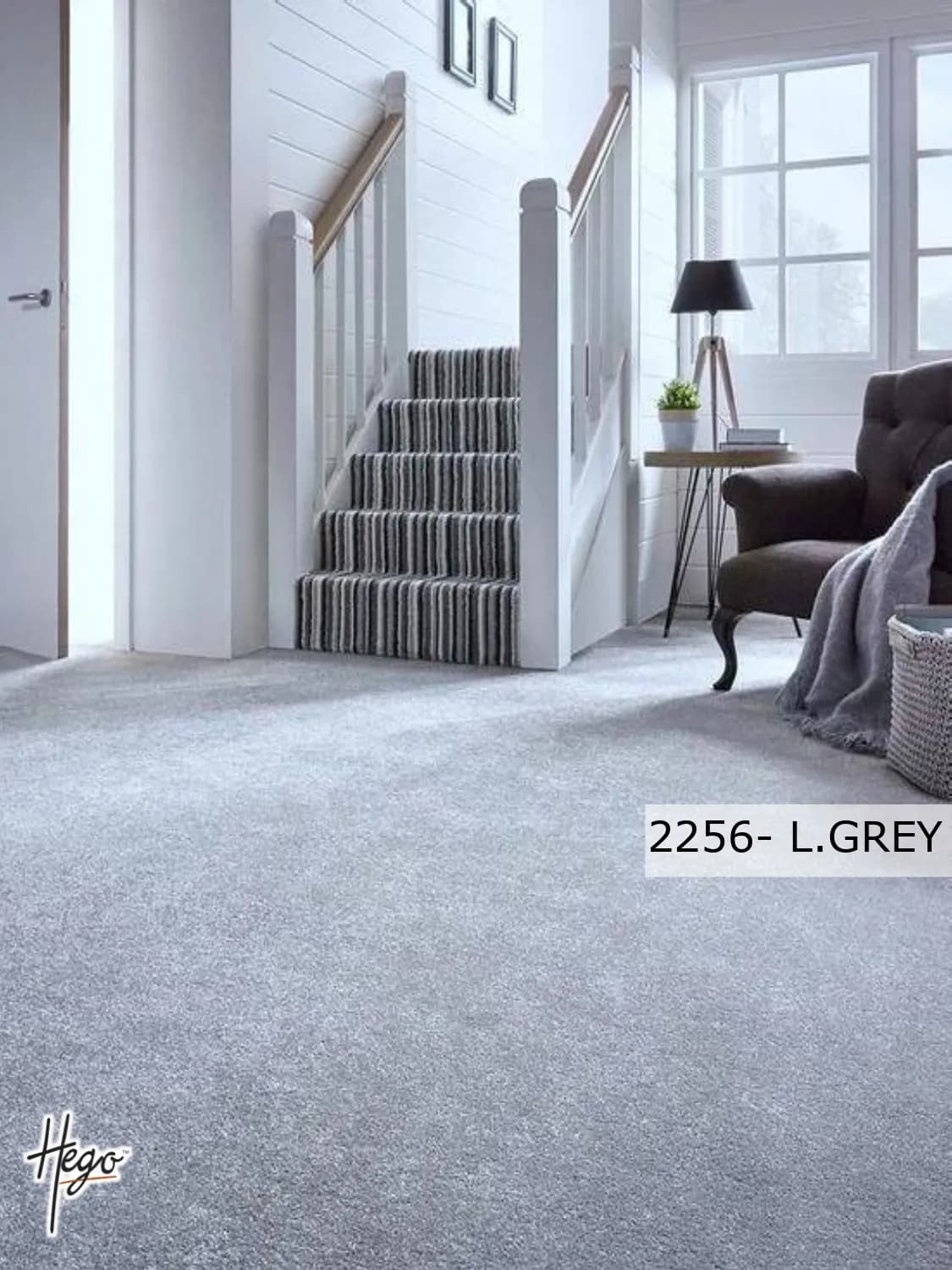2256- L.GREY Hego Smart Cut Carpet Roll - Durable & Stylish
