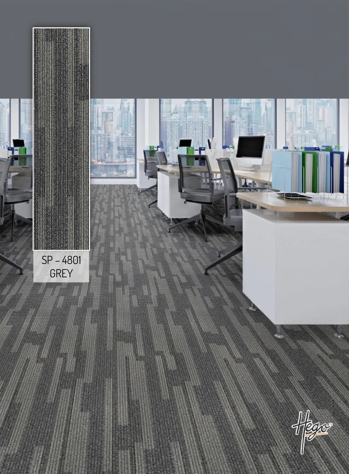 SP – 4801 GREY Hego Carpet Tile - Durable & Stylish Flooring