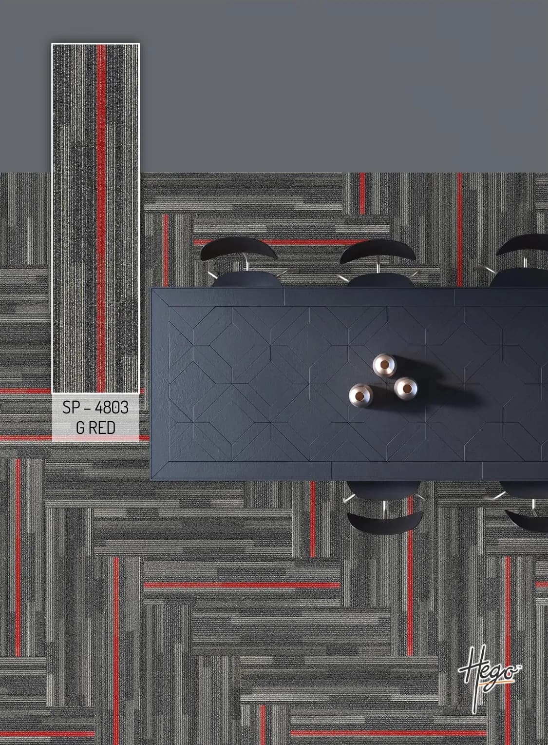 SP – 4803 G RED Hego Carpet Tile - Durable & Stylish Flooring