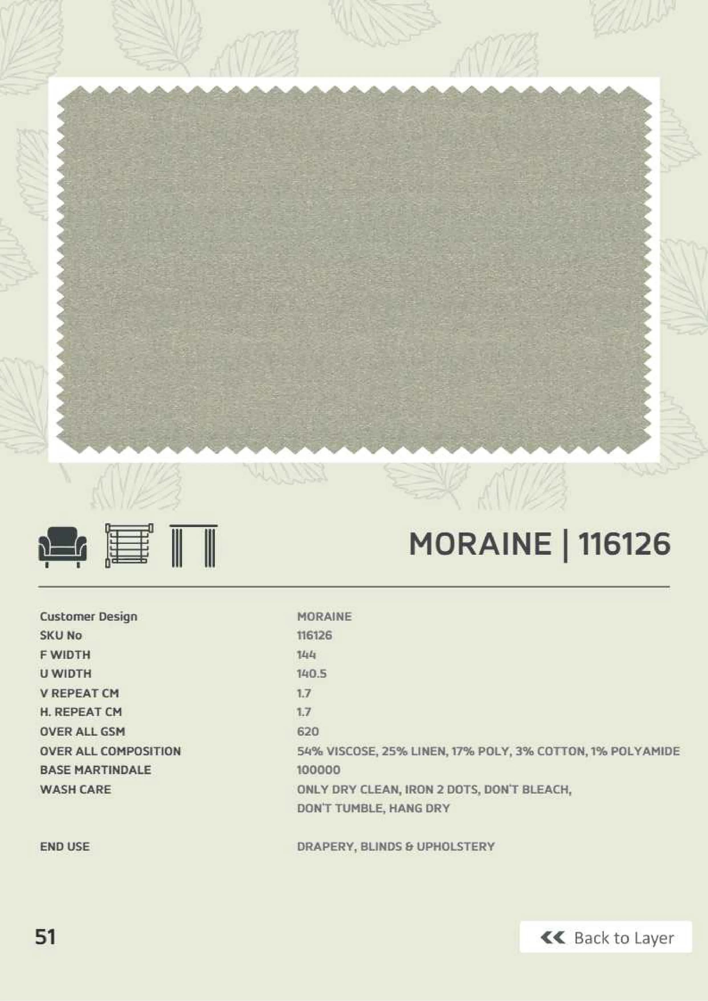 Premium Moraine 116126 Linen Fabric - Soft & Durable