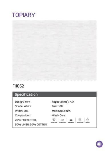111052 White printed fabric