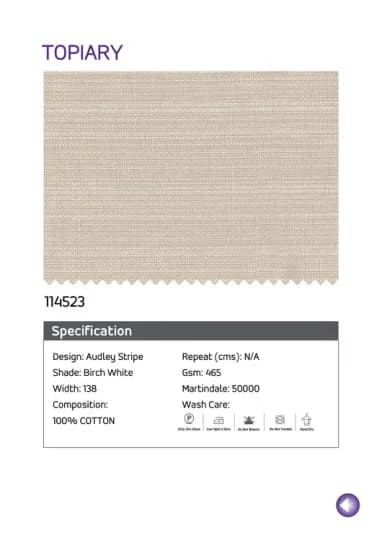 Birch White Printed Fabric - 107423