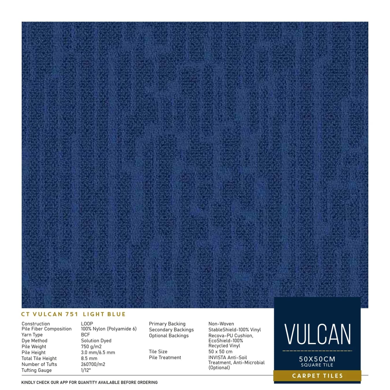 CT Vulcan 751 Light Blue Divine Carpet Tile