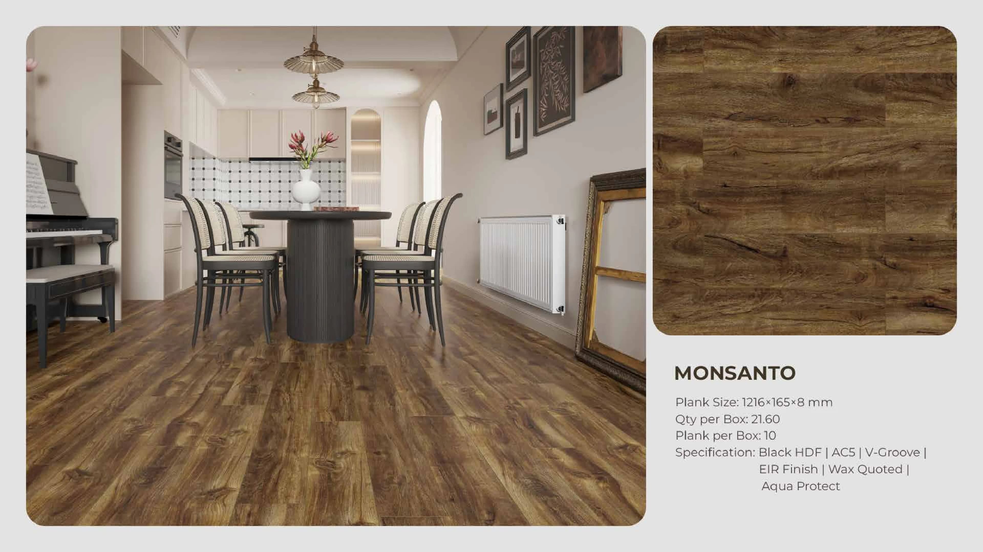 1216x165x8mm Monsanto Farsh Laminate Flooring