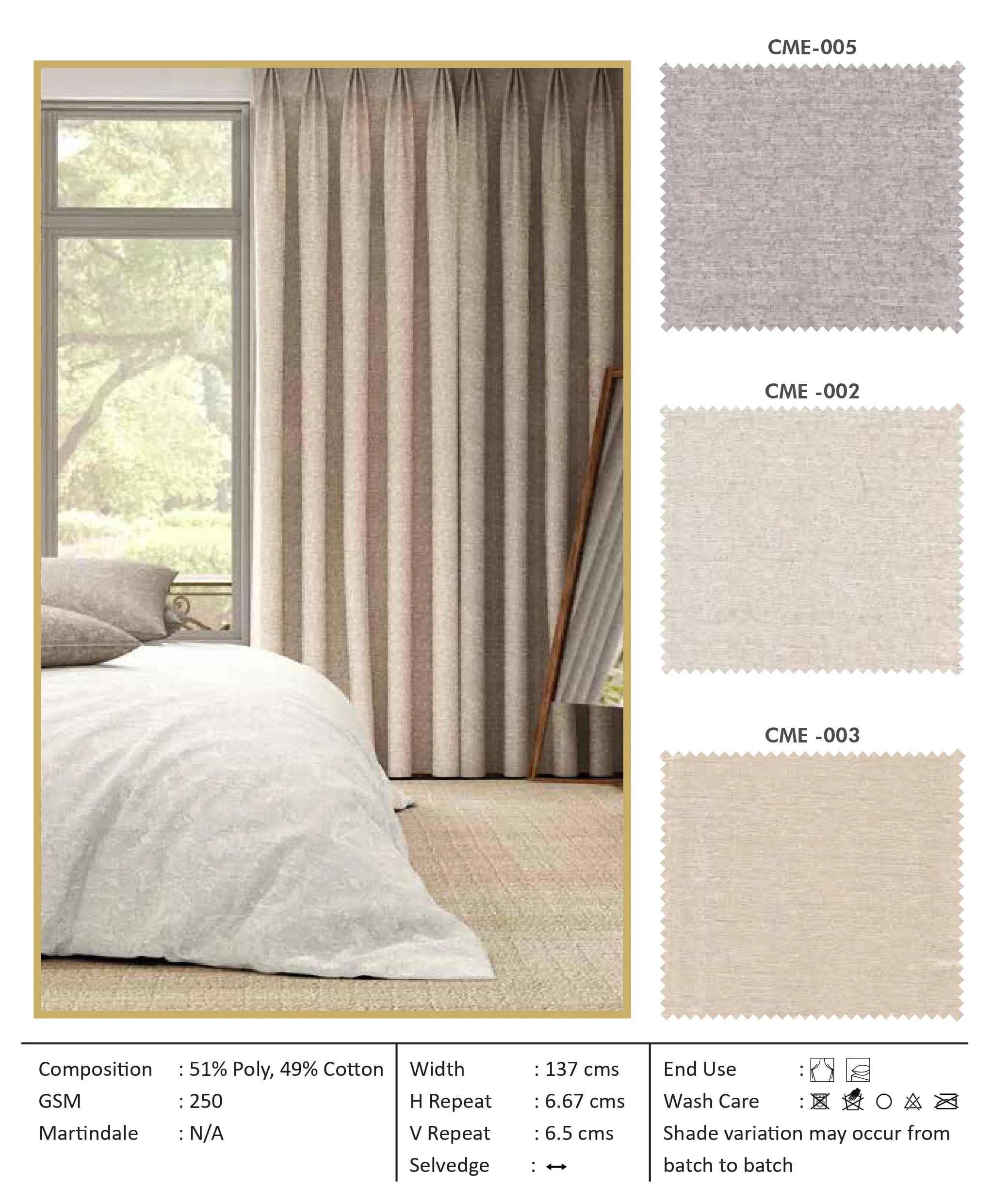 CME 005 Self Curtain Fabric - Elegant & Durable