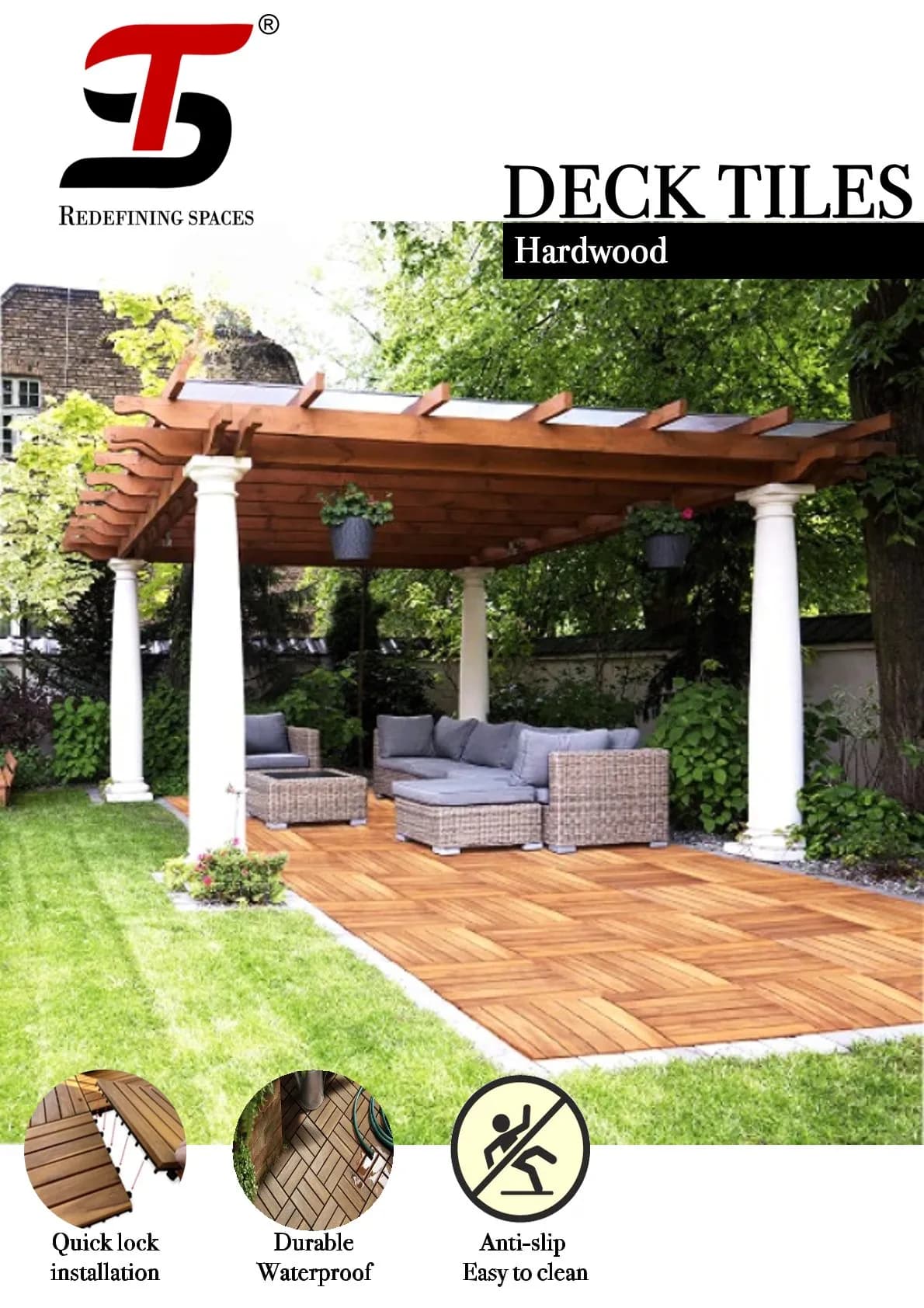 ST HOMECRAFT Hardwood Deck Tiles – Durable & Stylish