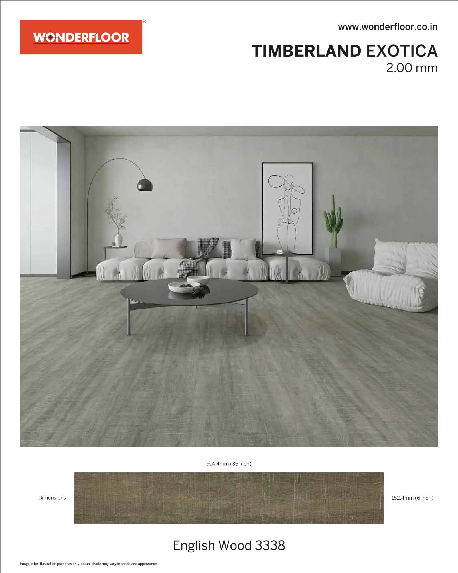 English Wood 3338 -Wonderfloor Room View Exotica 2.00mm Vinyl Flooring