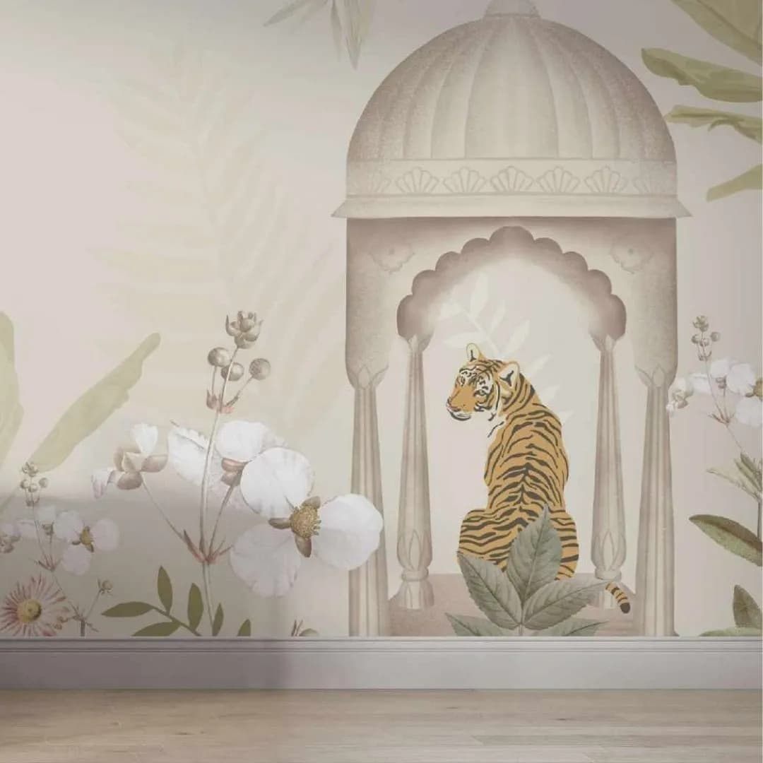 Tropical Tiger Custom Wallpaper Collection - Exotic & Vibrant Wall Decor
