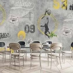 Elevate Spaces with ED22036 Sports Addiction Wallpaper