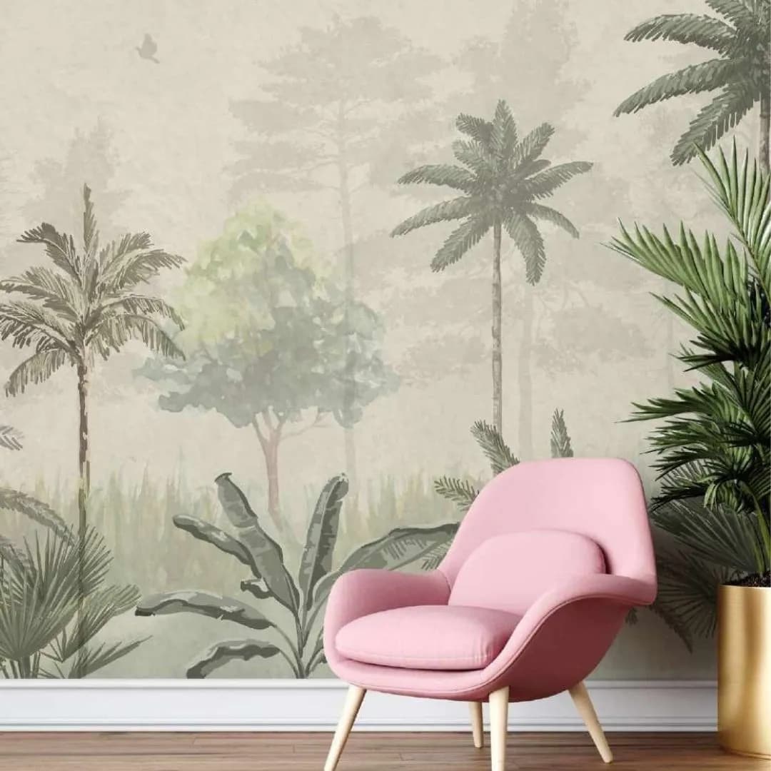 Transform Your Space with Tropical Forest Custom Wallpaper