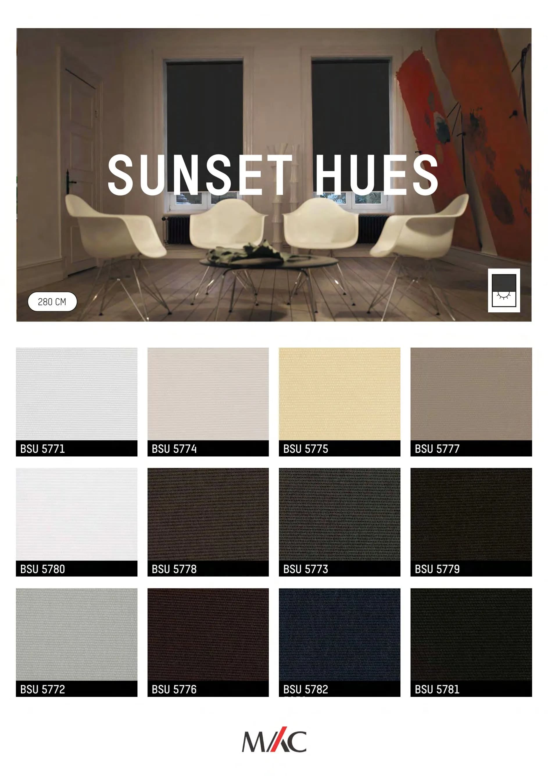 Mac Blackout Blinds SUNSET HUES – Full Light Control