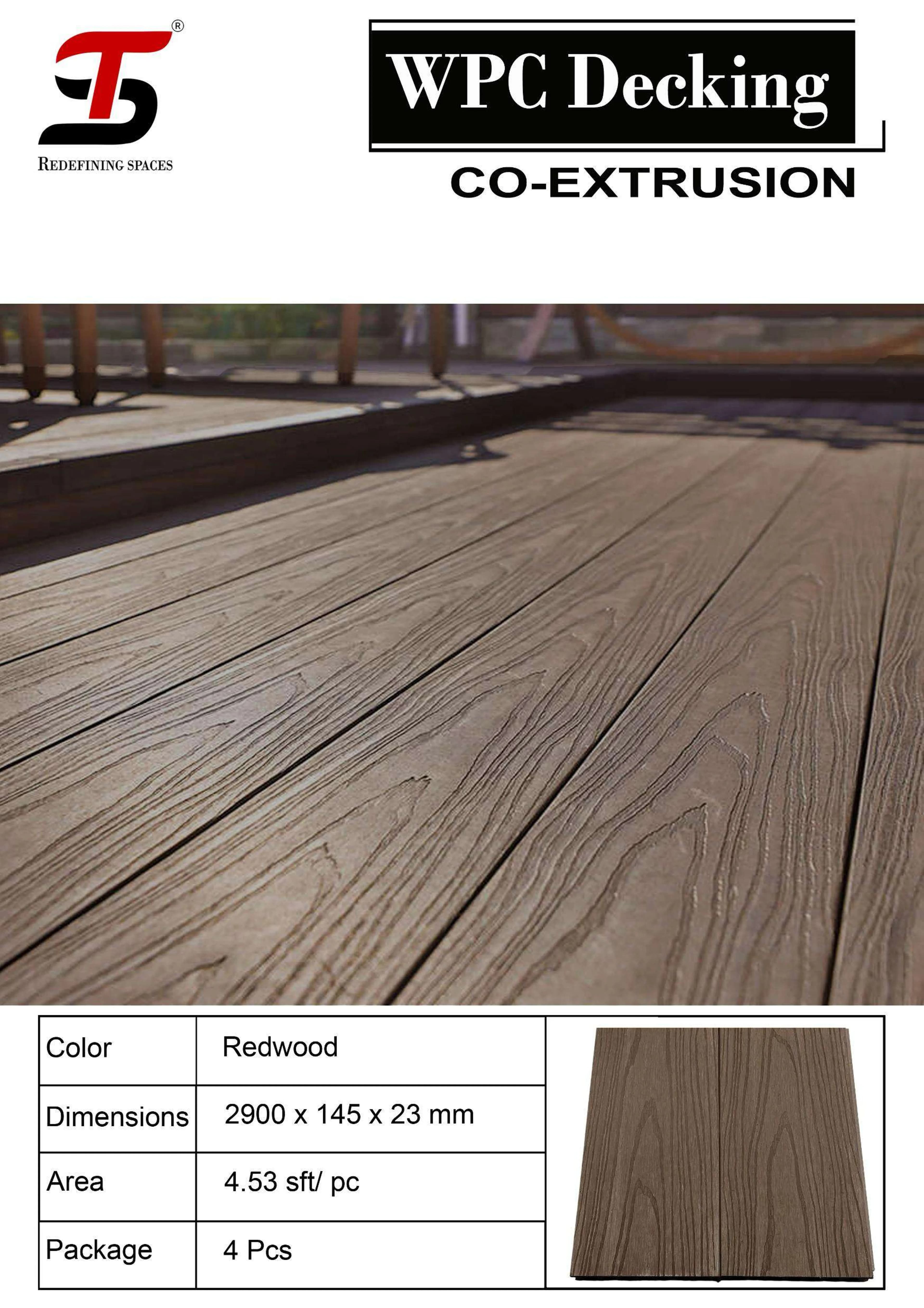 Redwood-ST HOMECRAFT Classic WPC Decking – Durable & Stylish