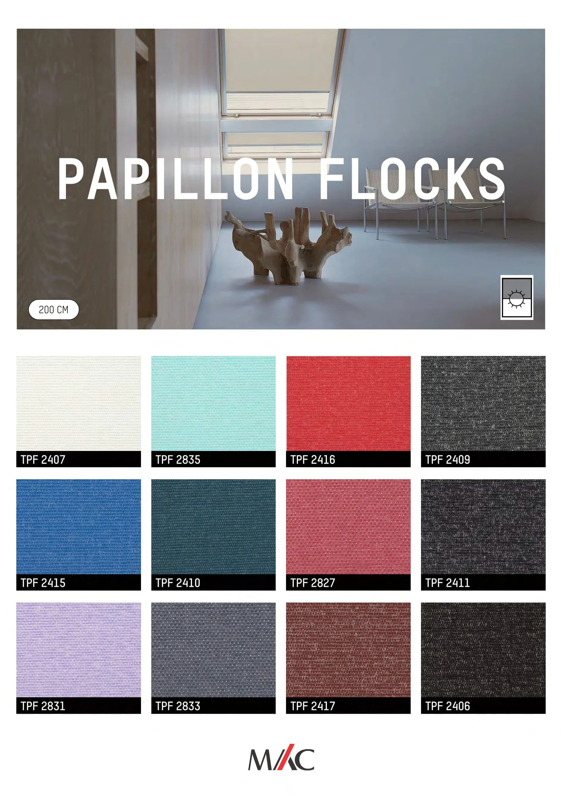 Mac Translucent Blinds PAPILLON FLOCKS – Soft Light & Privacy