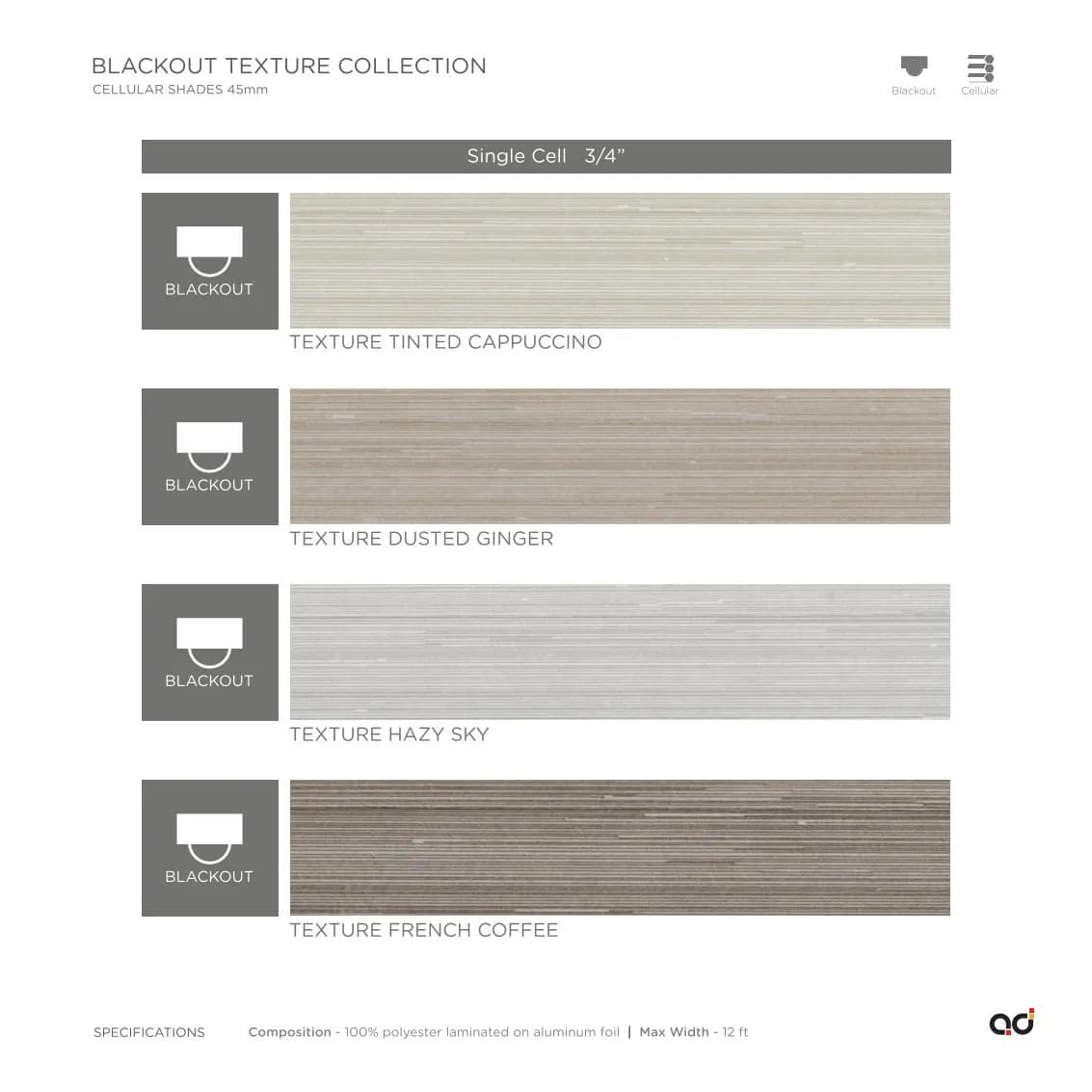 AD Cellular Collection – Stylish & Functional Designs Blackout Texture Collection