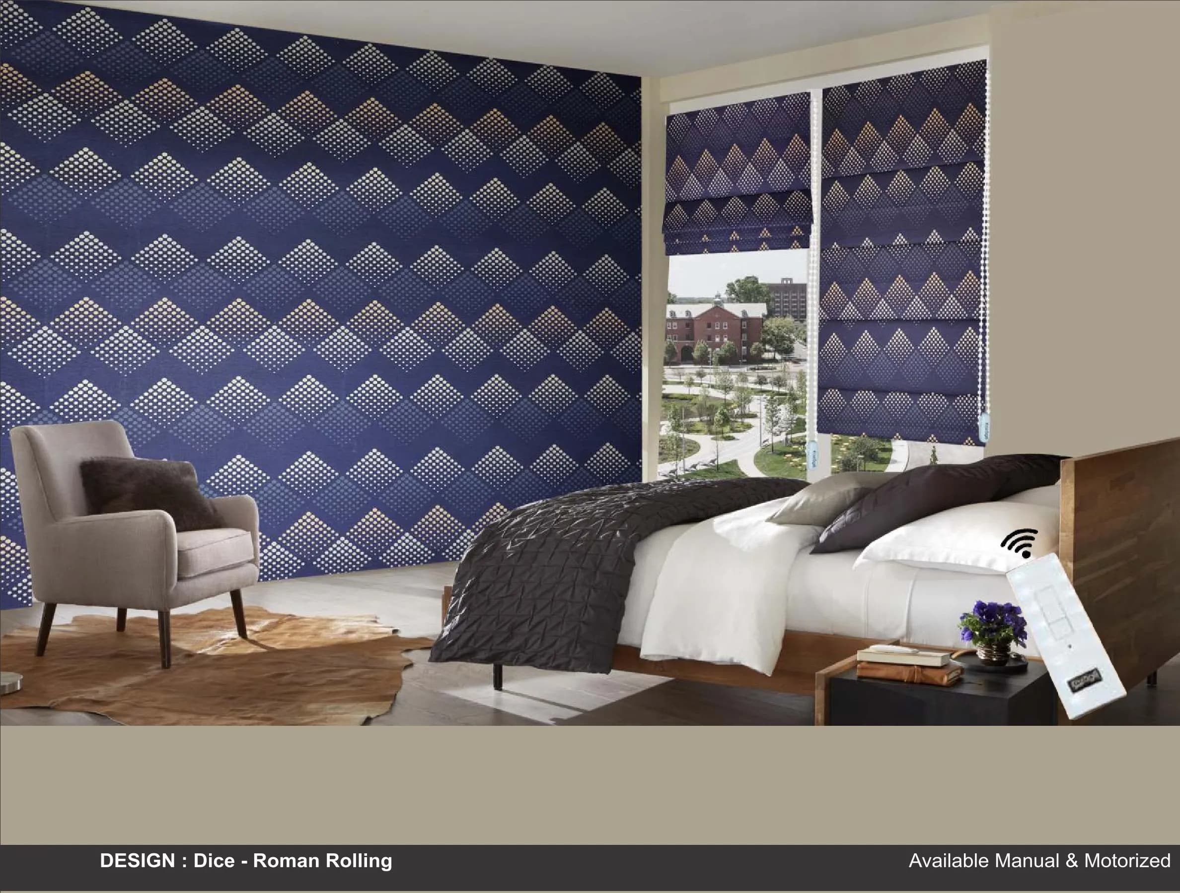 Kazage Dice Printed Blinds & Wallpapers Design