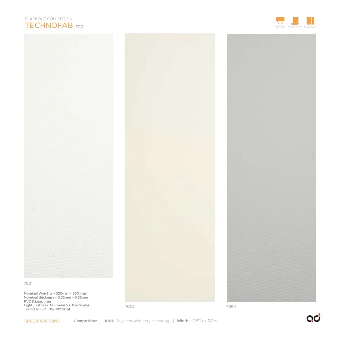 AD Roller Blind Technofab Eco Blackout Collection