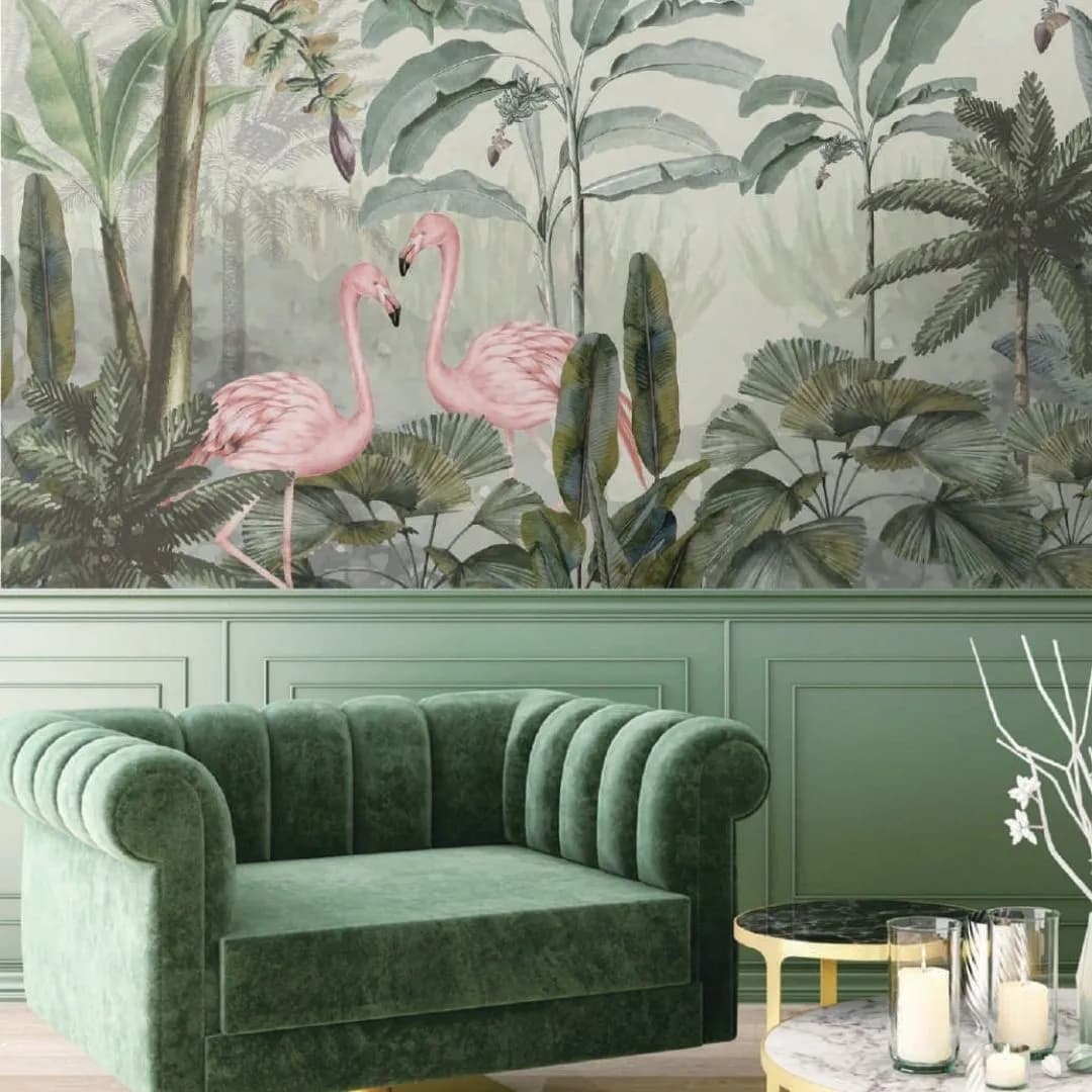 Flamingo Tropical Custom Wallpaper - Exquisite Decor for Vibrant Spaces