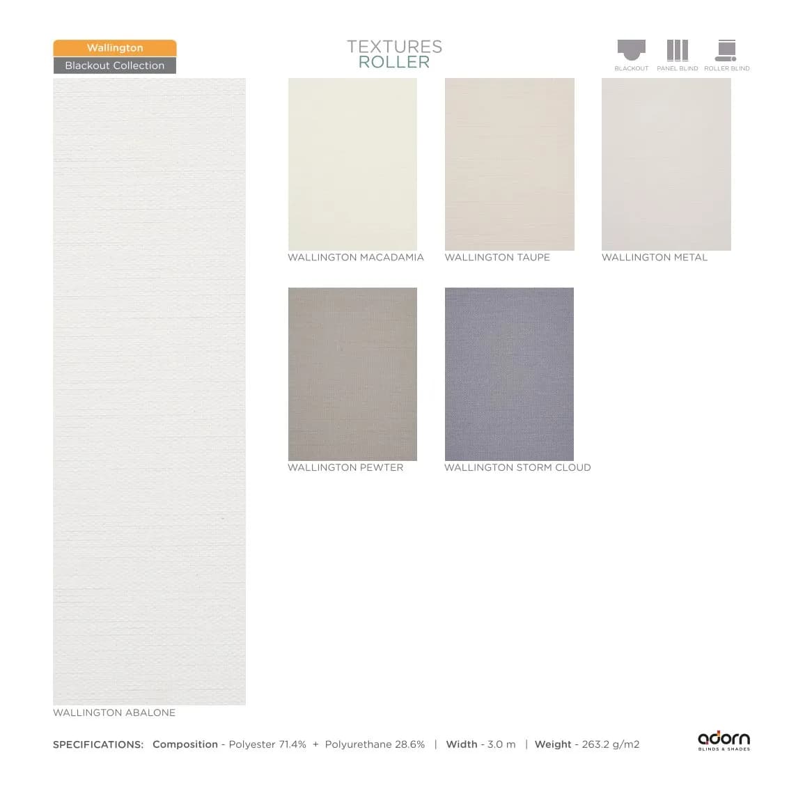 AD Cortina Textured Roller Blind – Wallington Abalone