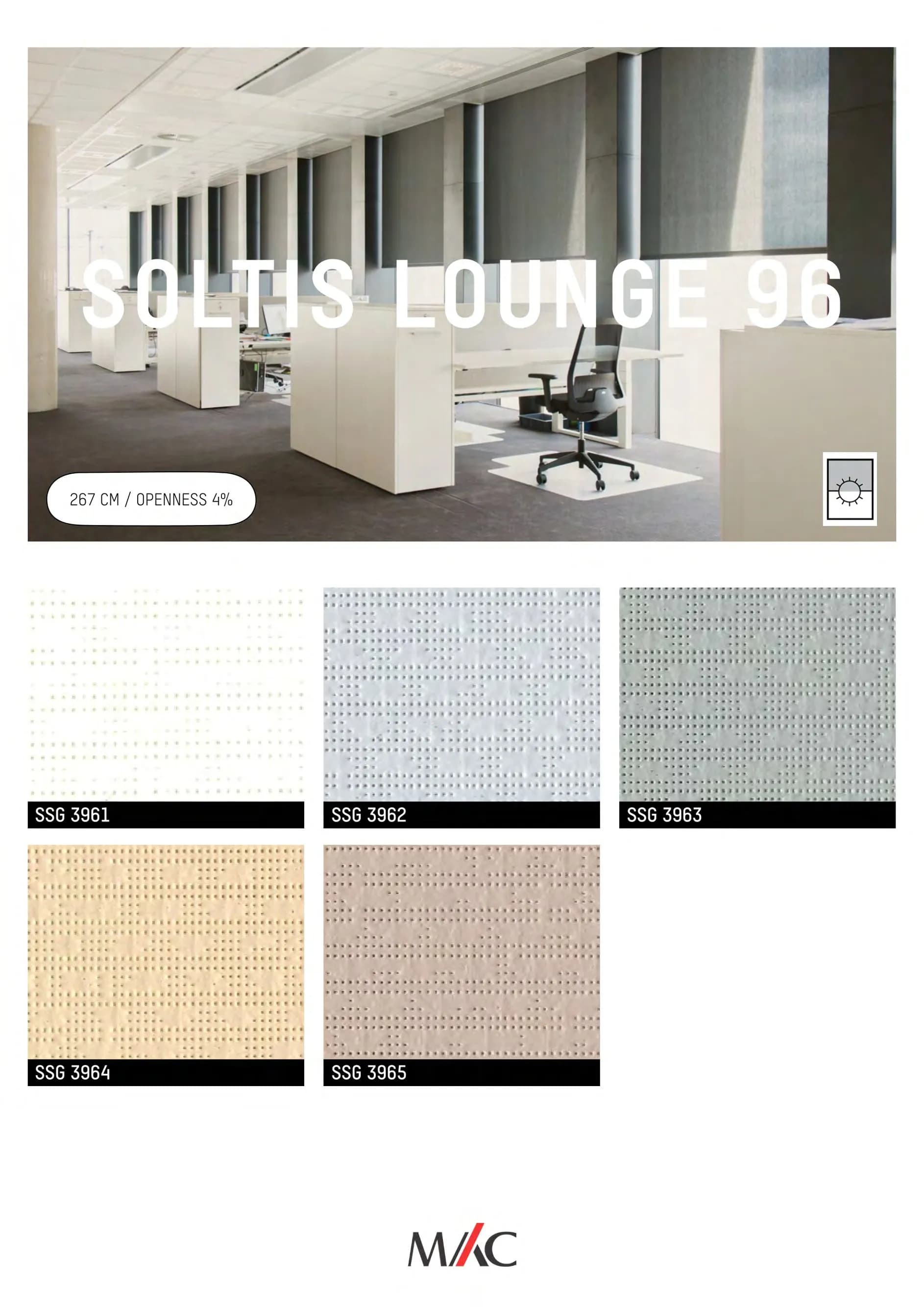 Mac Screen Blinds SOLTIS LOUNGE-96 – Privacy & Glare Control