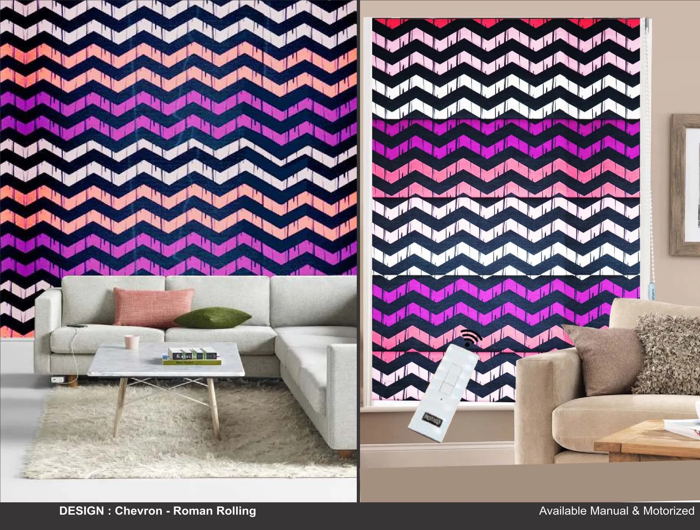 Kazage Chevron Printed Blinds & Wallpapers Design