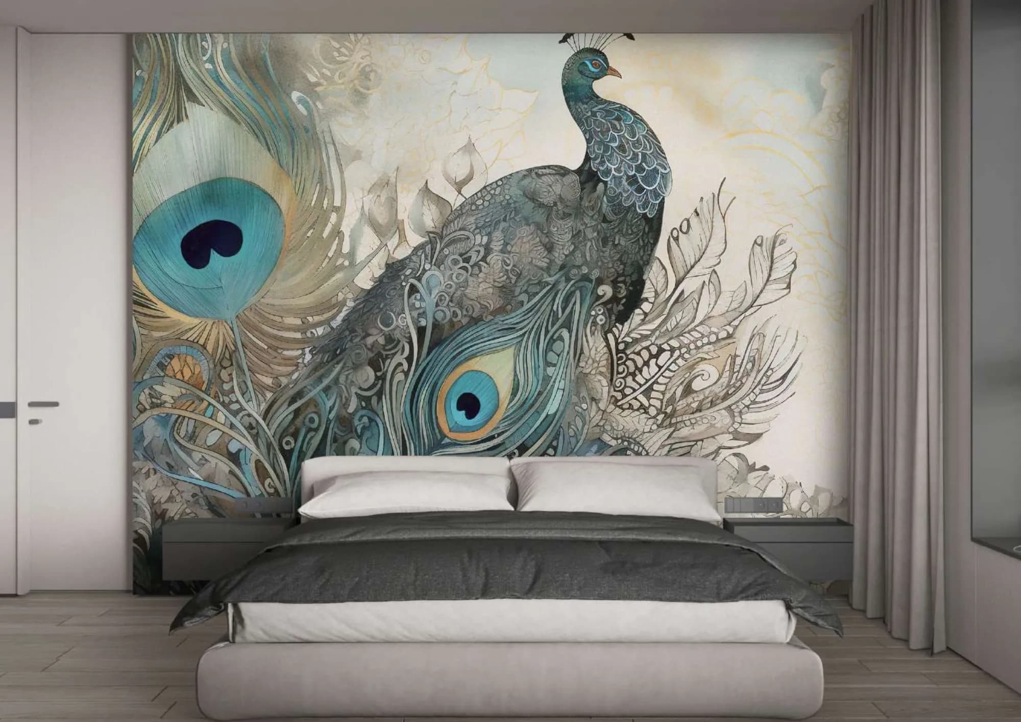 Alkemi Peacock Customized Wallpaper | PCK23102