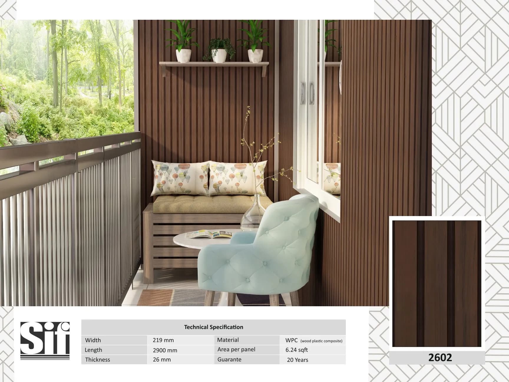 2602 WPC Wall Cladding – 26mm Thickness