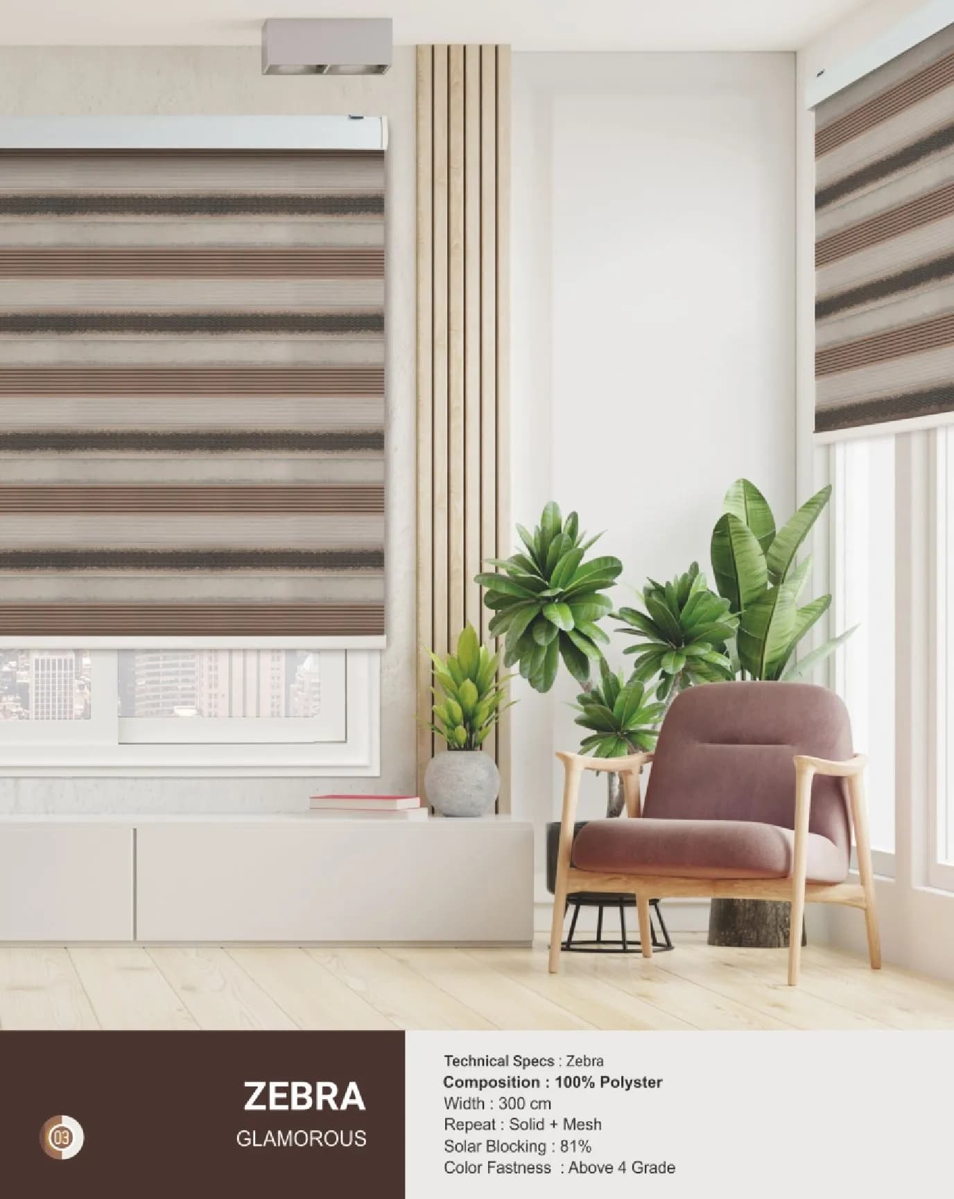Johnson Zebra Window Blinds – Light Control & Privacy GLAMOROUS