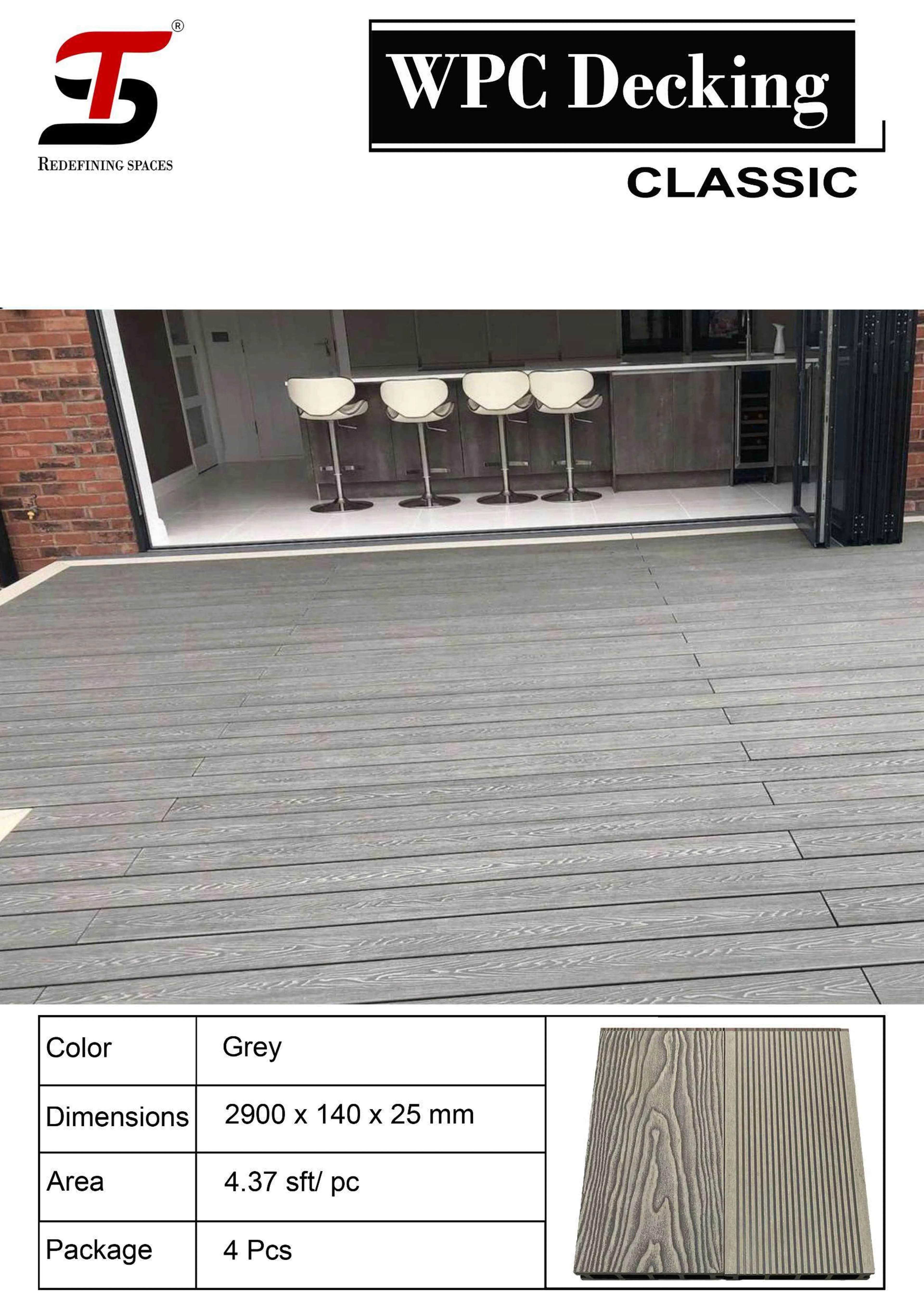 Grey ST HOMECRAFT Classic WPC Decking – Durable & Stylish