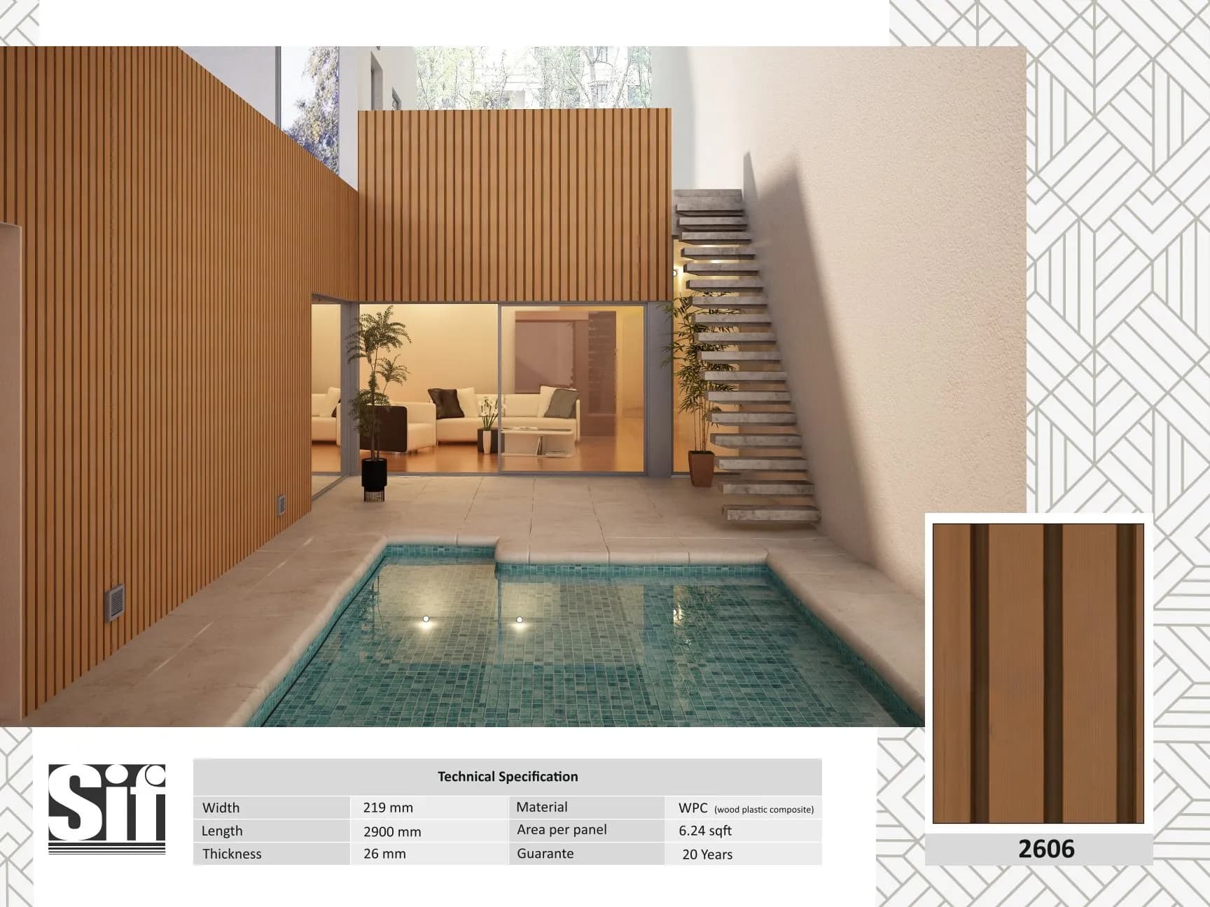 2606 WPC Wall Cladding – 26mm Thickness