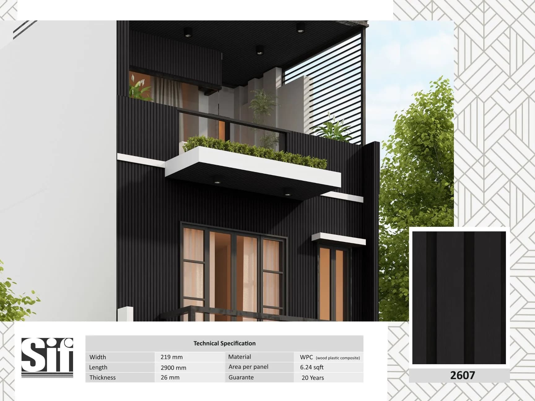 2607 WPC Wall Cladding – 26mm Thickness