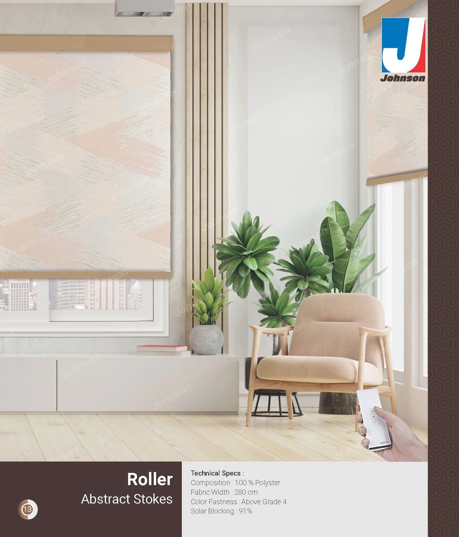 Johnson ABSTRACT STOKES Roller Blind – Light Filtering