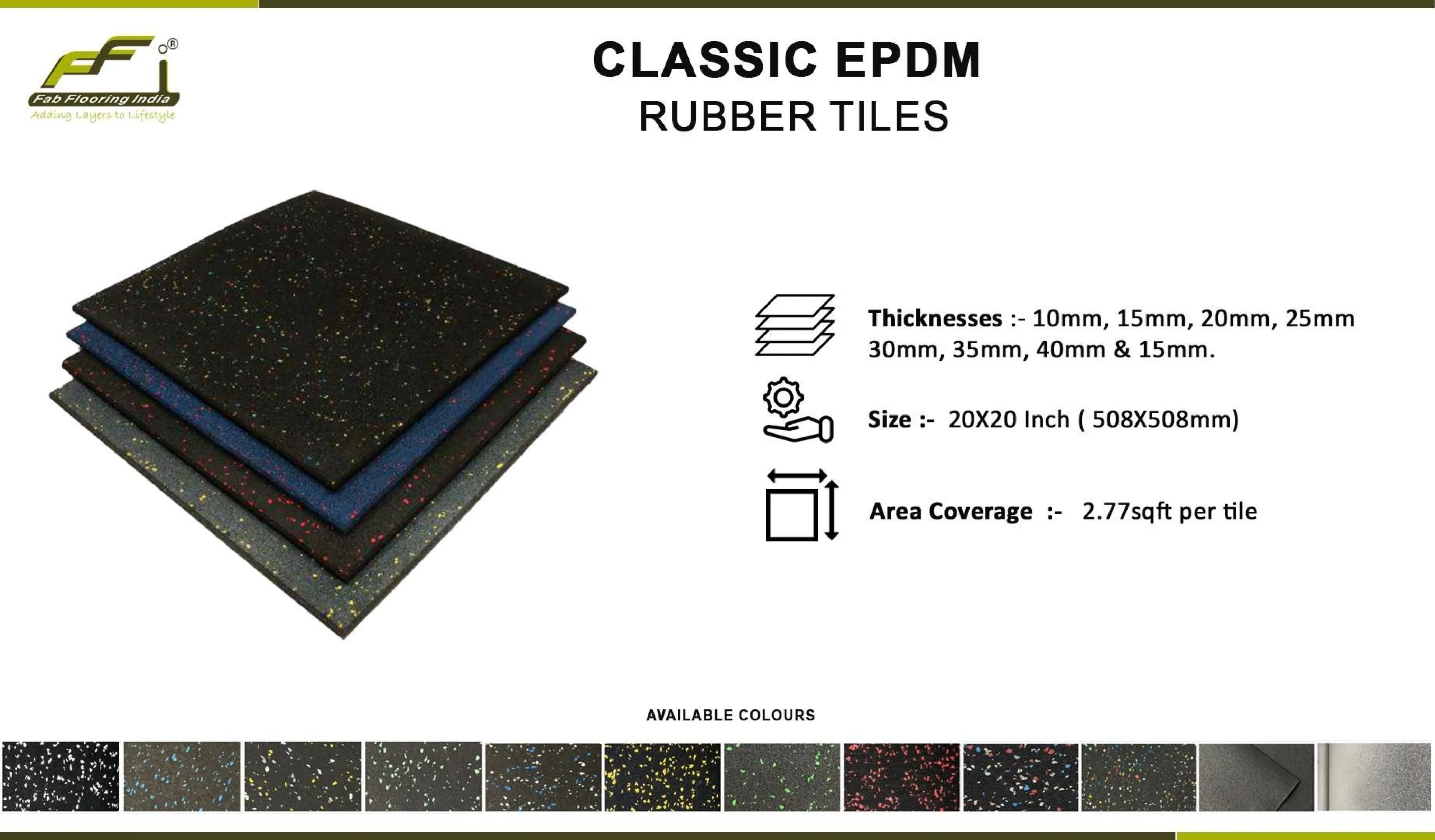 Classic EPDM Rubber Gym Tiles (10mm-50mm)