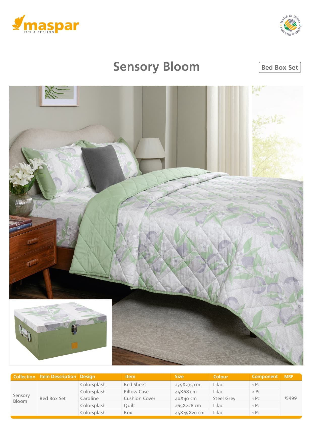 Colorsplash Bed Box Set - Lilac & Steel Grey