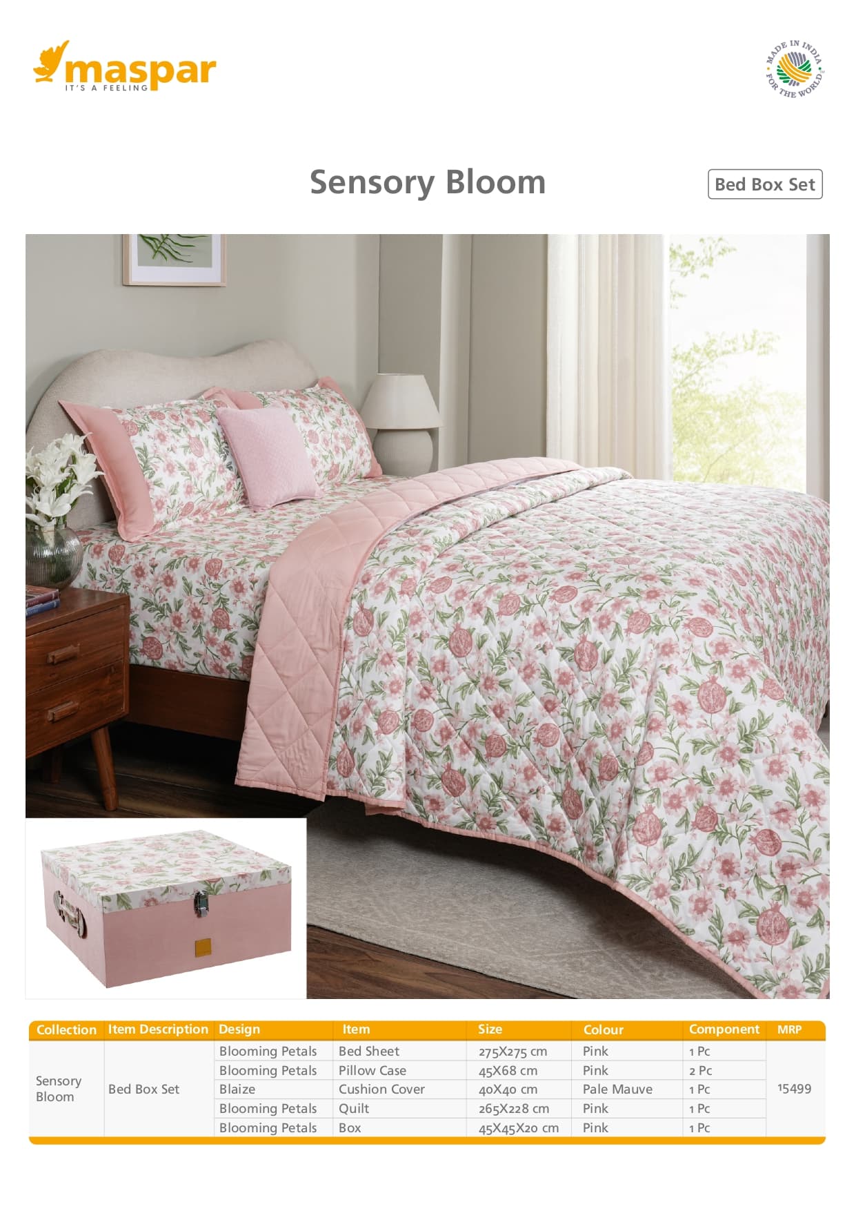 Blooming Petals Bed Box Set - Pink & Pale Mauve