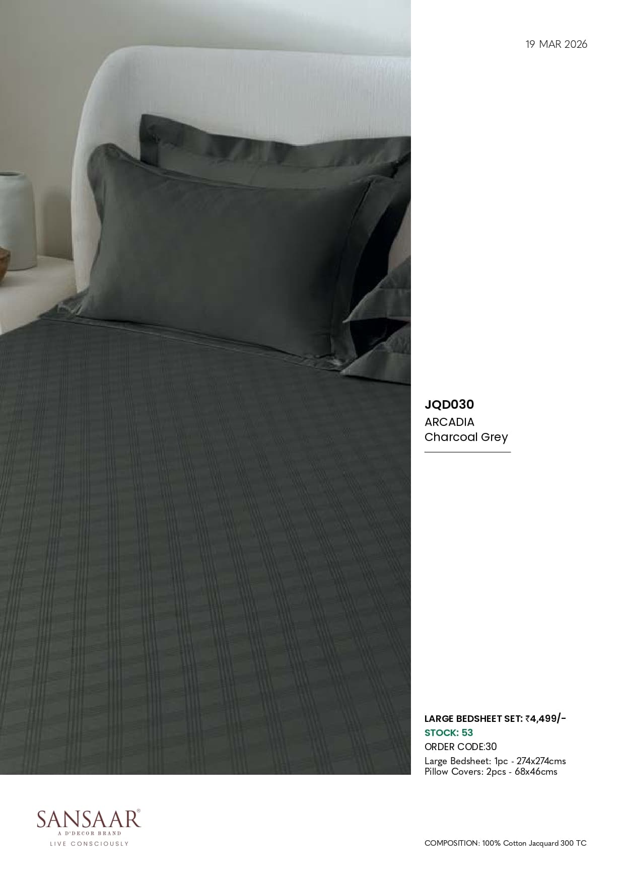 JQD030 ARCADIA Charcoal Grey