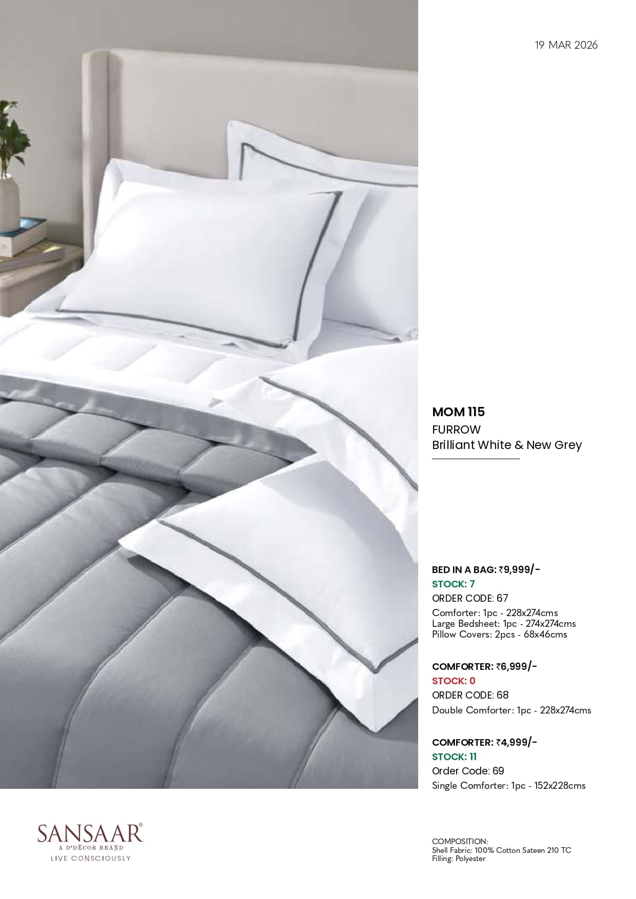 MOM 115 FURROW Brilliant White & New Grey