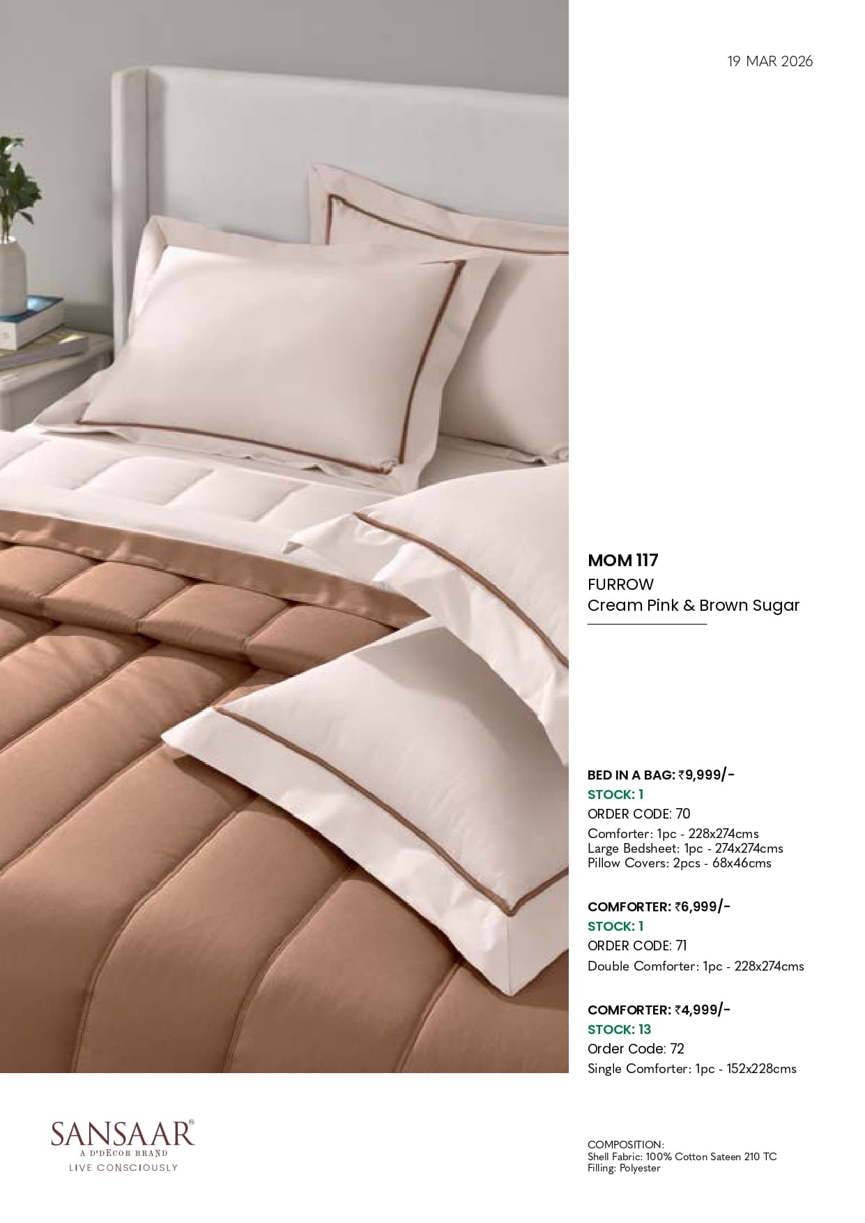 MOM 117 FURROW Cream Pink & Brown Sugar