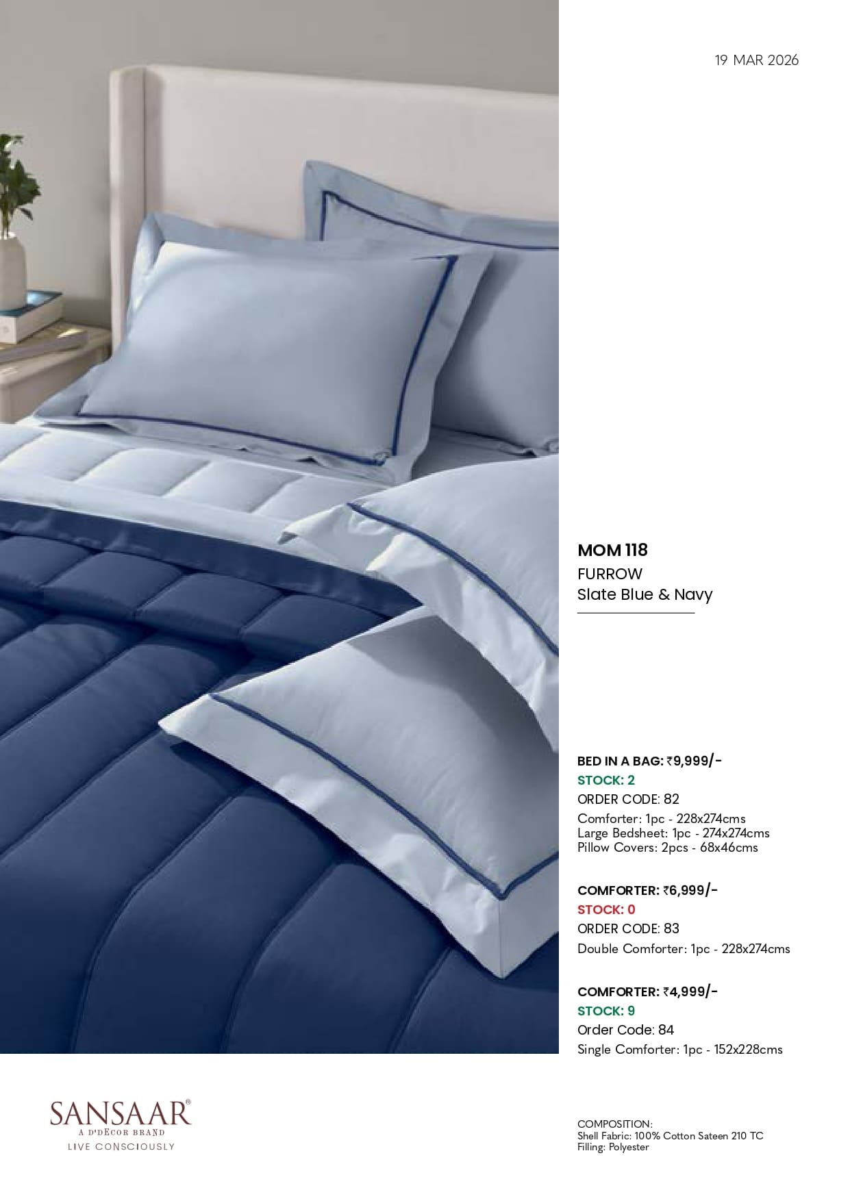 MOM 118 FURROW Slate Blue & Navy
