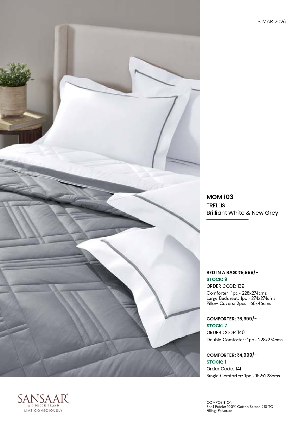 MOM 103 TRELLIS Brilliant White & New Grey