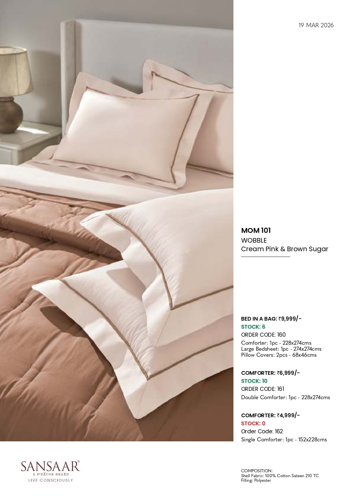 MOM 101 WOBBLE Cream Pink & Brown Sugar