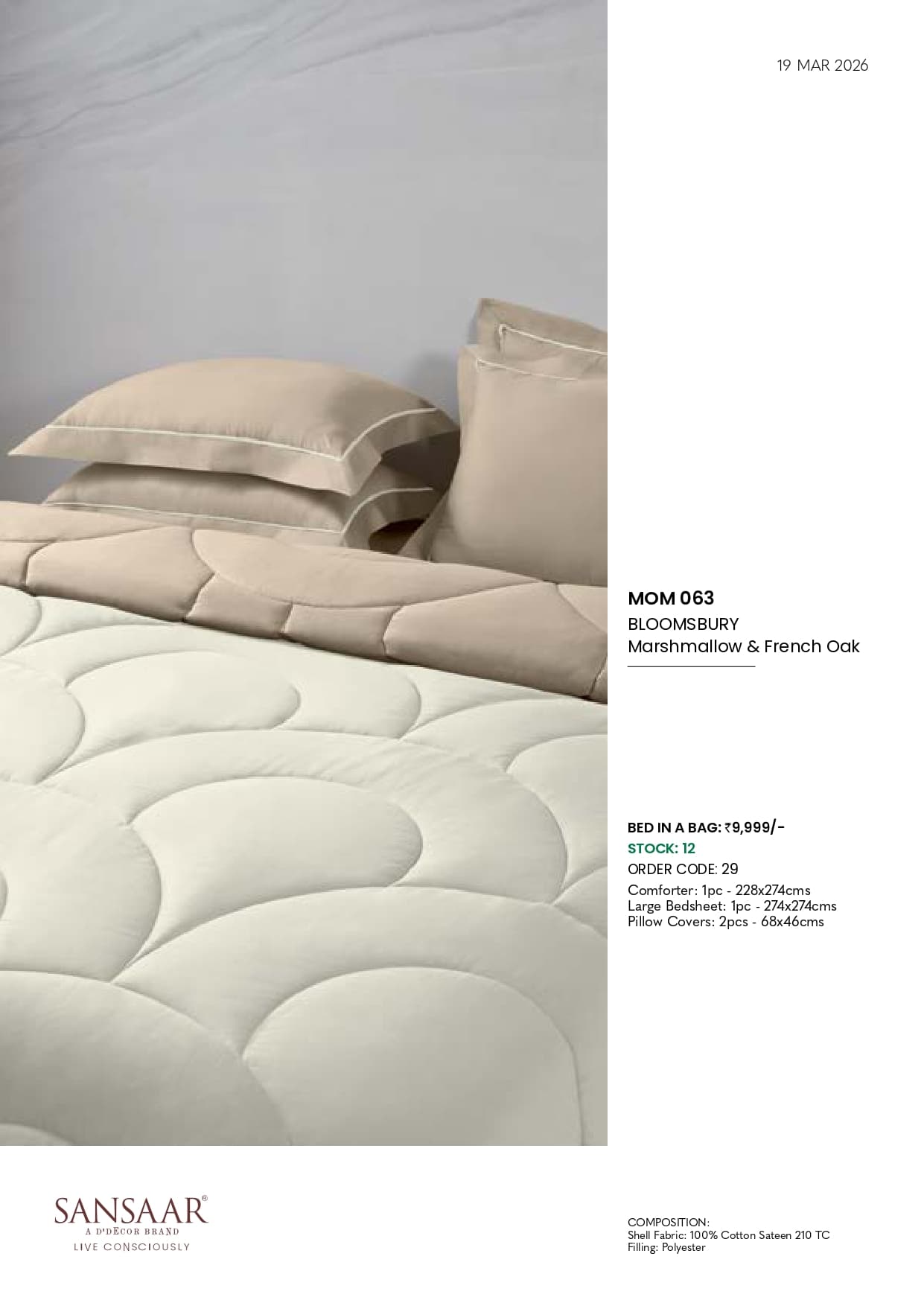 MOM 063 BLOOMSBURY Marshmallow & French Oak