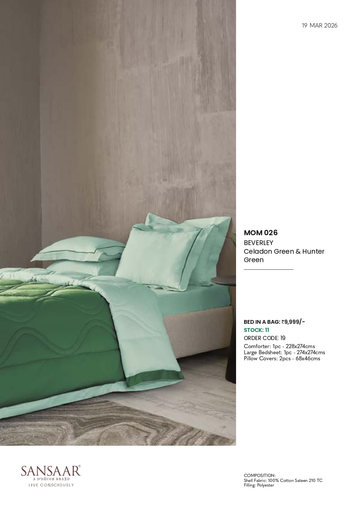MOM 026 BEVERLEY Celadon Green & Hunter Green