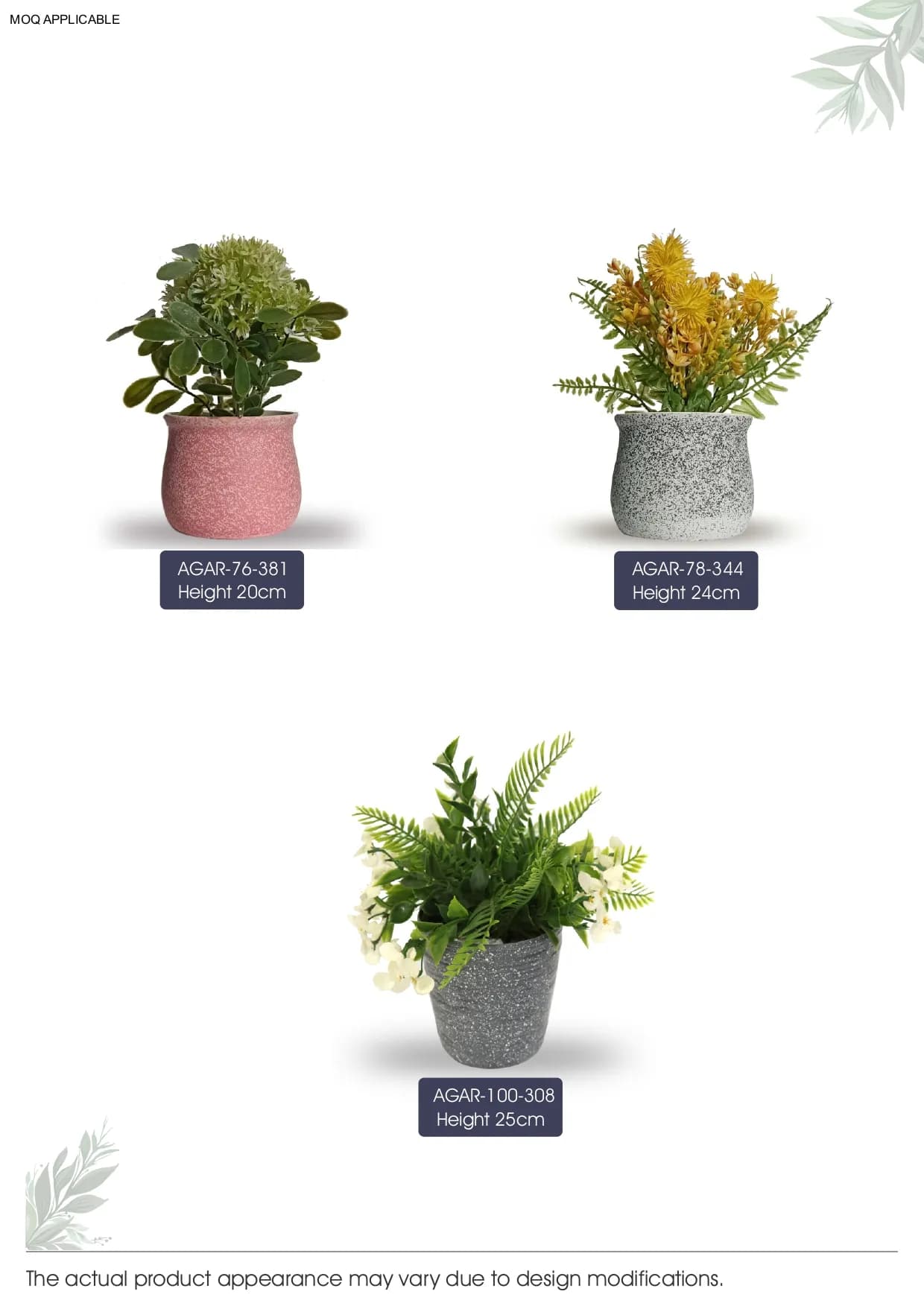 AGAR-76-381 Height 20cm Artificial Bonsai Plant – Elegant Decor