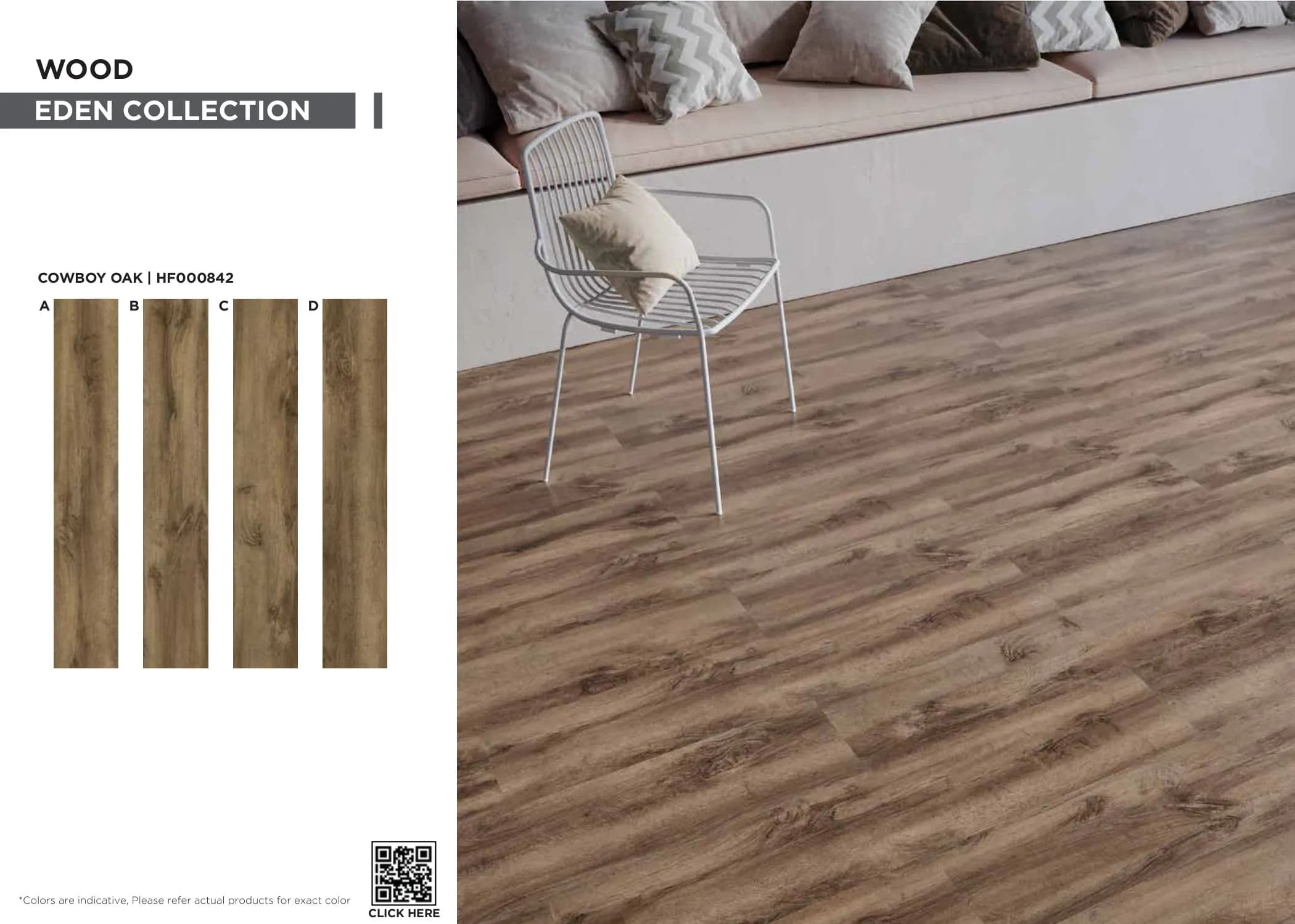 Eden Cowboy Oak SPC Planks PVC Flooring | HF000842