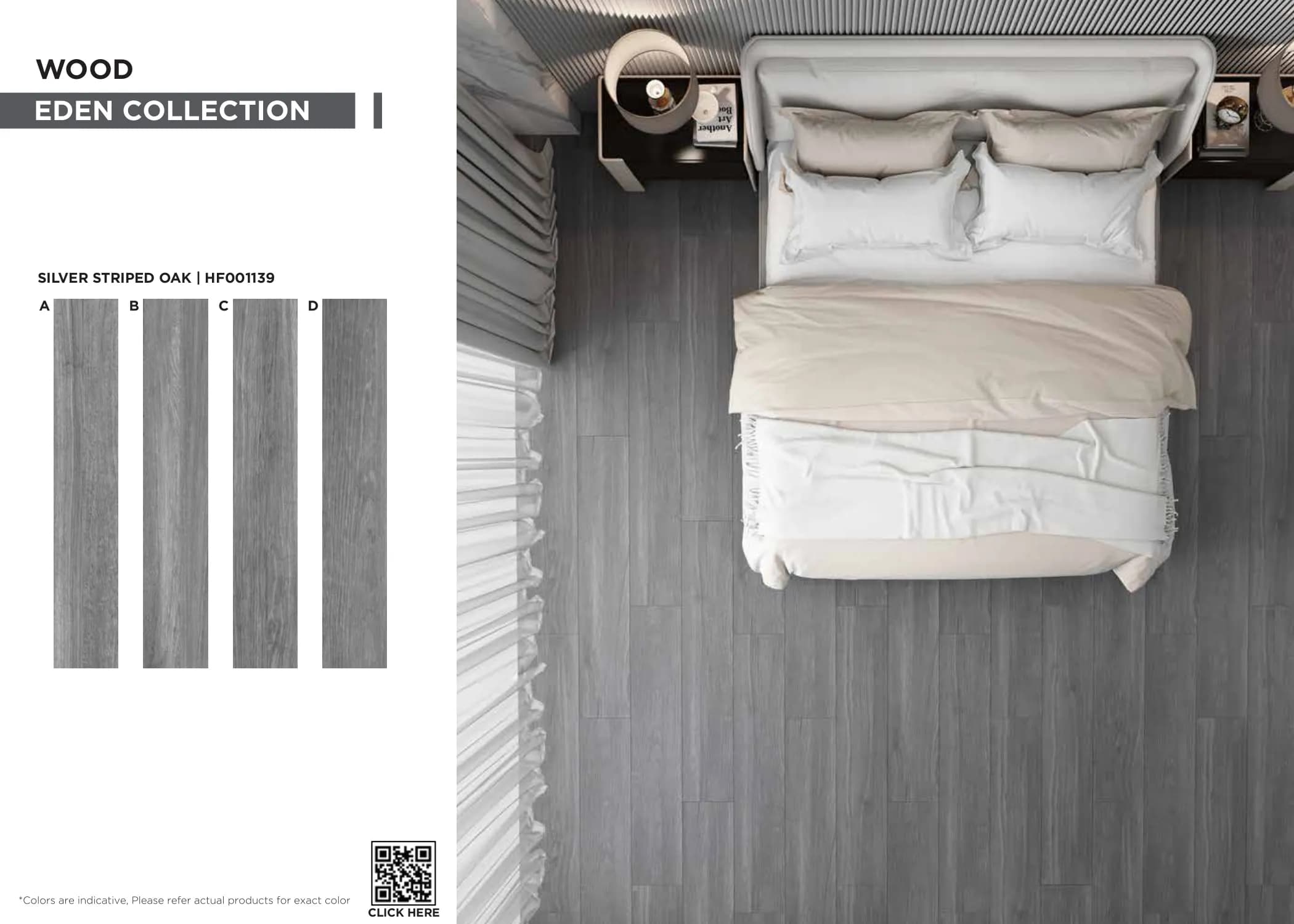 Eden Silver Striped Oak SPC Planks PVC Flooring